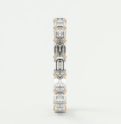 Aurelia East-West Emerald Eternity Band 3mm – Lab-Grown or Natural Diamonds