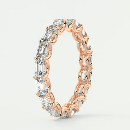 Aurelia East-West Emerald Eternity Band 3mm – Lab-Grown or Natural Diamonds