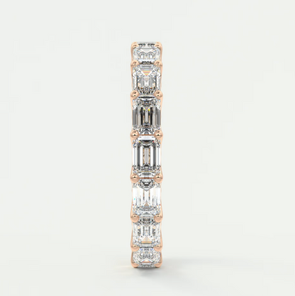 Aurelia East-West Emerald Eternity Band 3mm – Lab-Grown or Natural Diamonds