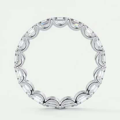 Aurelia East-West Emerald Eternity Band 3mm – Lab-Grown or Natural Diamonds