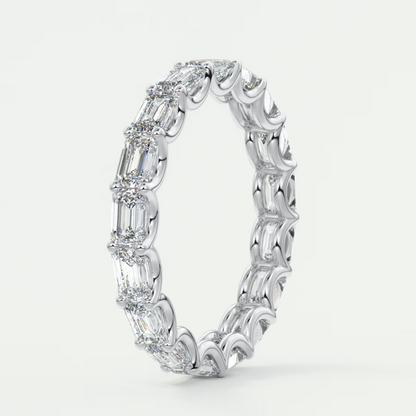 Aurelia East-West Emerald Eternity Band 3mm – Lab-Grown or Natural Diamonds