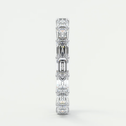 Aurelia East-West Emerald Eternity Band 3mm – Lab-Grown or Natural Diamonds