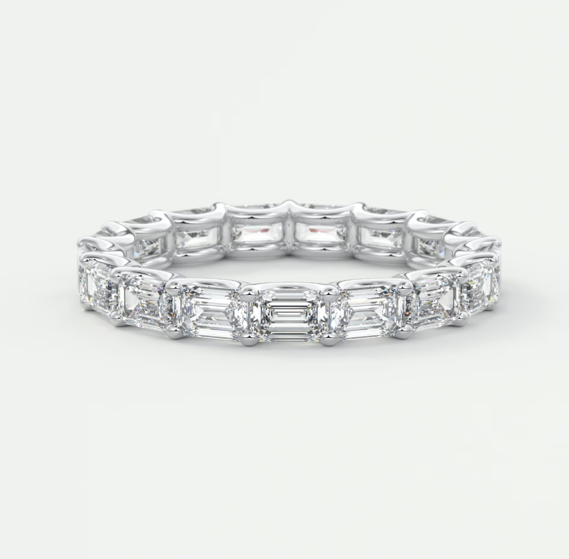Aurelia East-West Emerald Eternity Band 3mm – Lab-Grown or Natural Diamonds