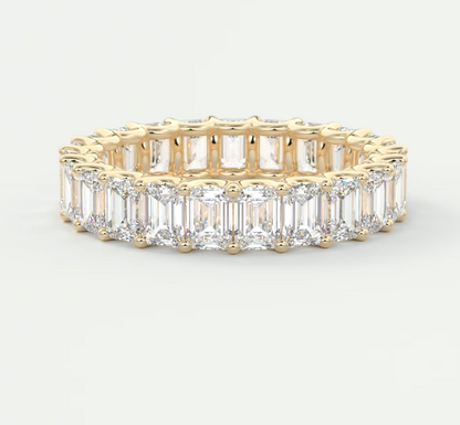 Aurelia Emerald Eternity Band 4mm – Lab-Grown or Natural Diamonds