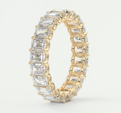 Aurelia Emerald Eternity Band 4mm – Lab-Grown or Natural Diamonds