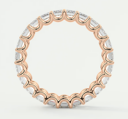 Aurelia Emerald Eternity Band 4mm – Lab-Grown or Natural Diamonds