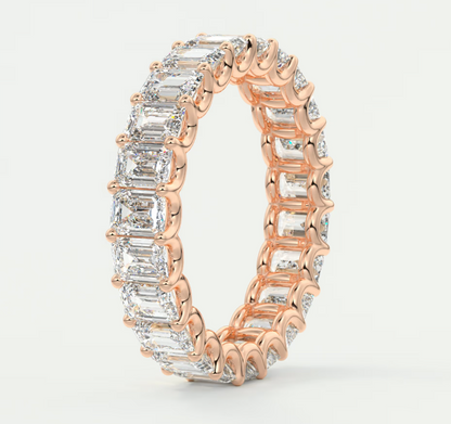 Aurelia Emerald Eternity Band 4mm – Lab-Grown or Natural Diamonds