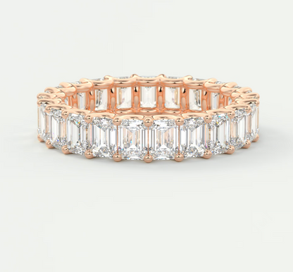 Aurelia Emerald Eternity Band 4mm – Lab-Grown or Natural Diamonds