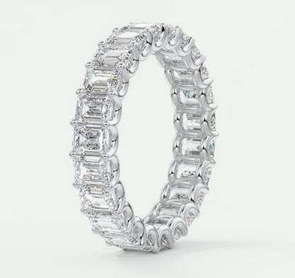 Aurelia Emerald Eternity Band 4mm – Lab-Grown or Natural Diamonds