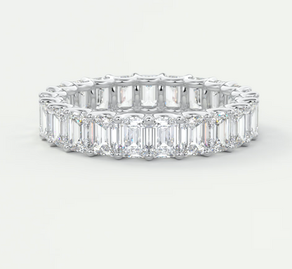 Aurelia Emerald Eternity Band 4mm – Lab-Grown or Natural Diamonds