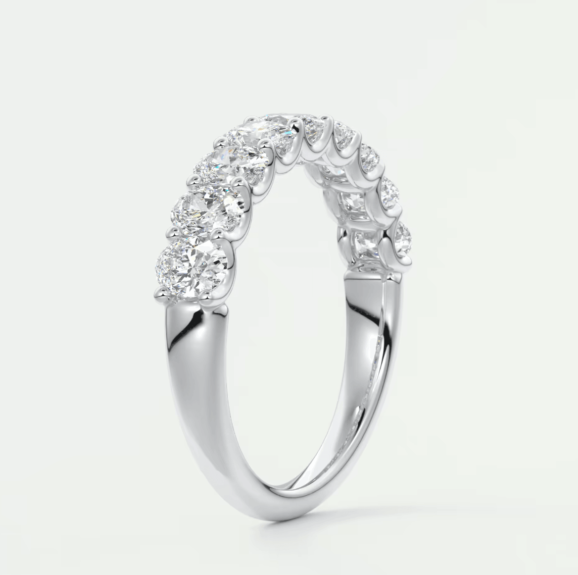 Aurelia Oval Half Eternity Band – Lab-Grown or Natural Diamonds