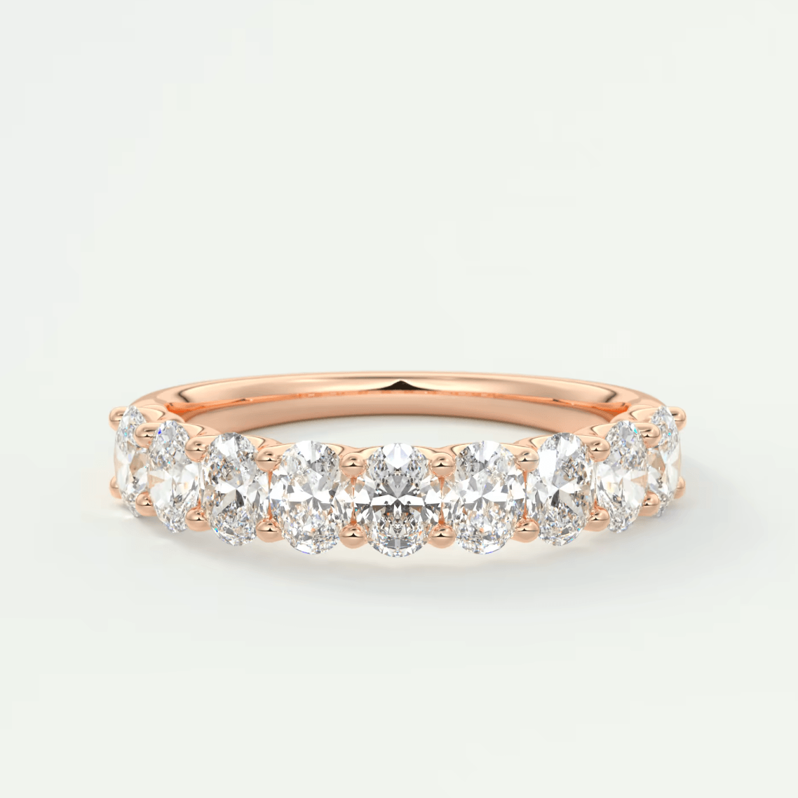 Aurelia Oval Half Eternity Band – Lab-Grown or Natural Diamonds