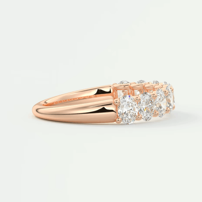 Aurelia Oval Half Eternity Band – Lab-Grown or Natural Diamonds