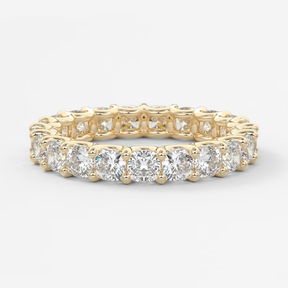 Aurelia Cushion Eternity Band 3mm – Lab-Grown or Natural Diamonds