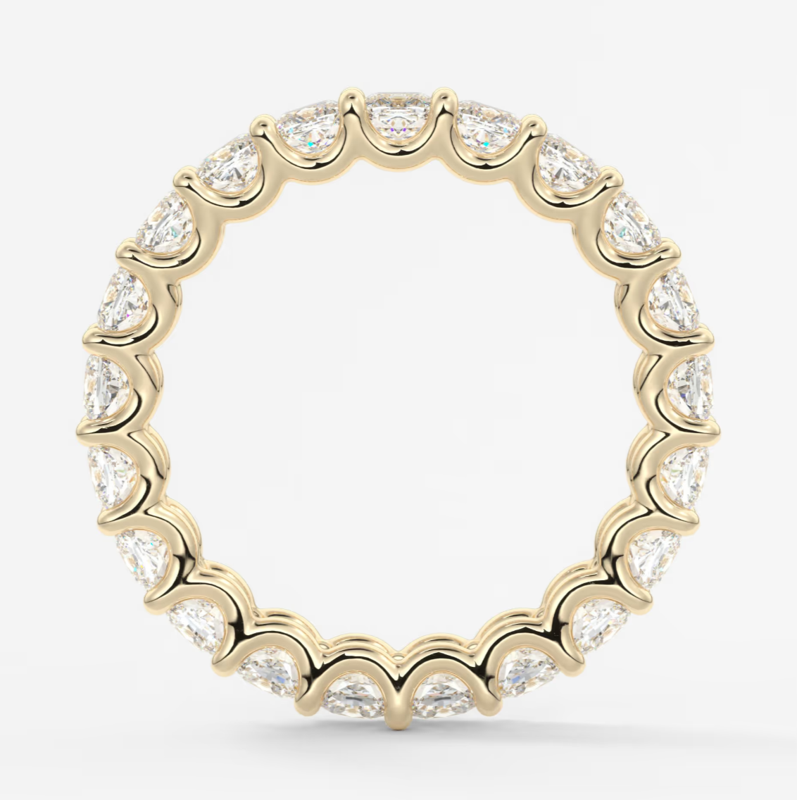 Aurelia Cushion Eternity Band 3mm – Lab-Grown or Natural Diamonds