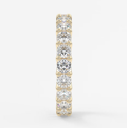 Aurelia Cushion Eternity Band 3mm – Lab-Grown or Natural Diamonds