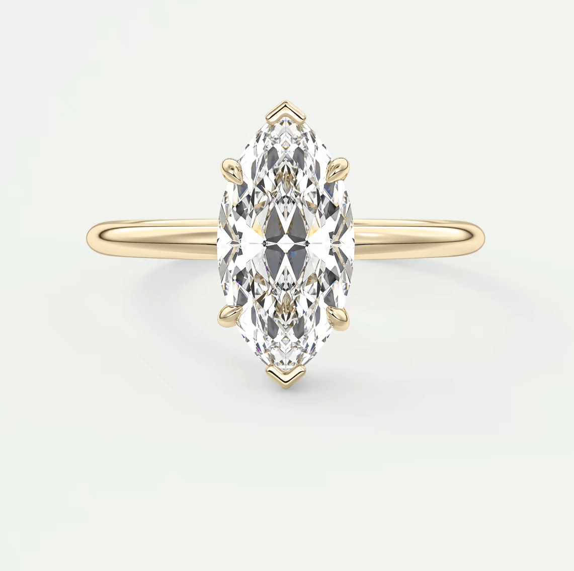 Aurora Marquise Hidden Halo Ring – Lab Diamond or Moissanite