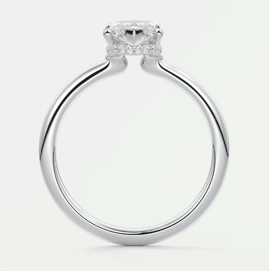 Aurora Marquise Hidden Halo Ring – Lab Diamond or Moissanite