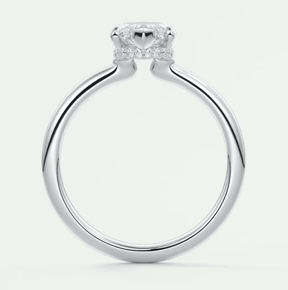 Aurora Marquise Hidden Halo Ring – Lab Diamond or Moissanite