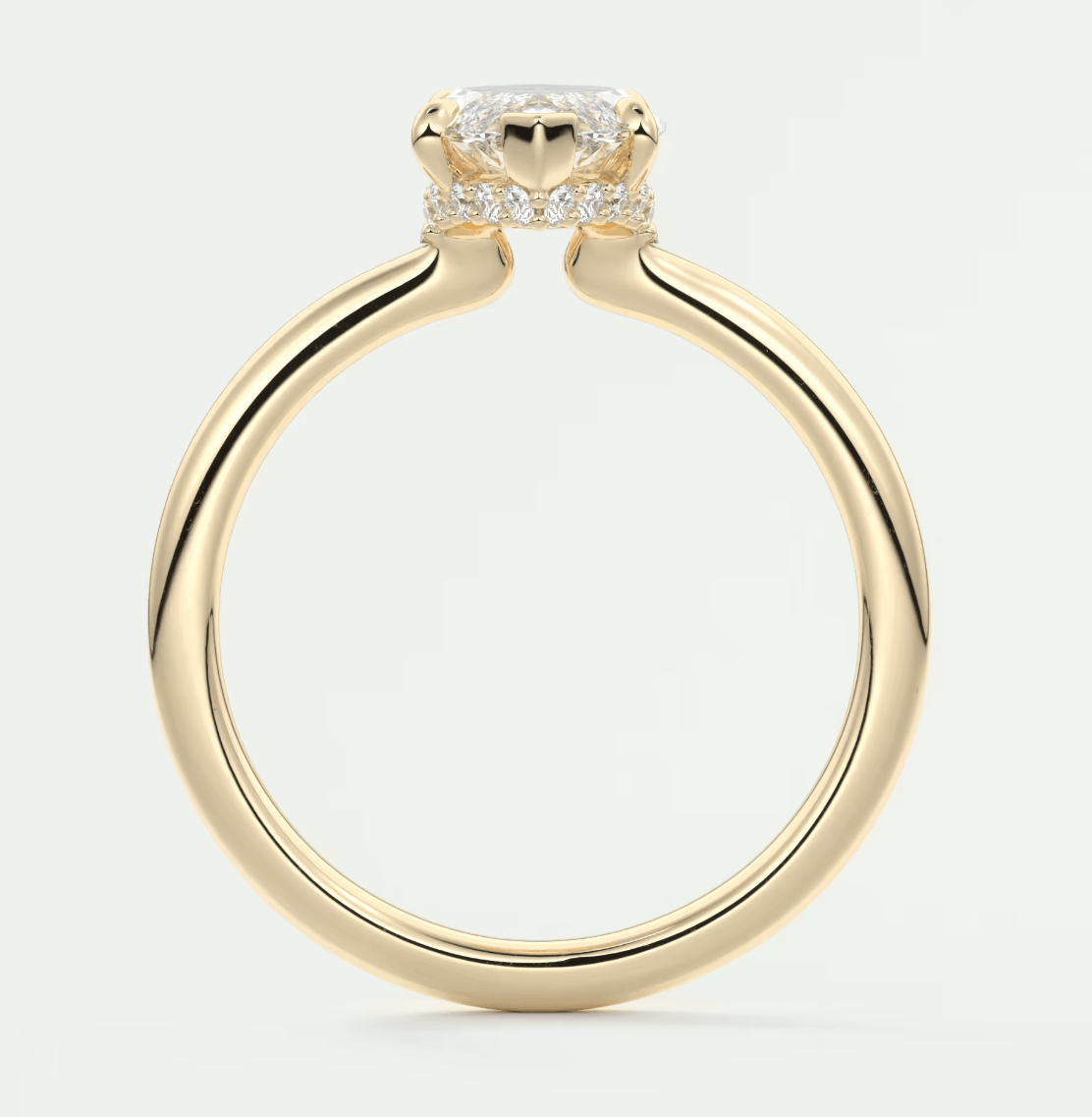 Aurora Marquise Hidden Halo Ring – Lab Diamond or Moissanite