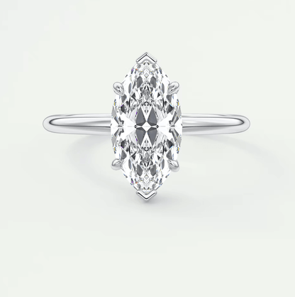 Aurora Marquise Hidden Halo Ring – Lab Diamond or Moissanite