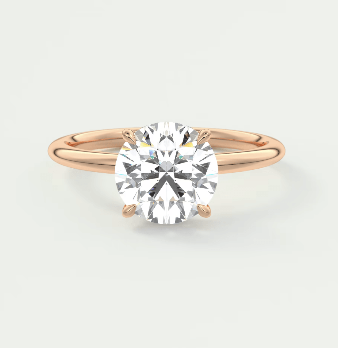 Aurora Round Hidden Halo Ring – Lab Diamond or Moissanite