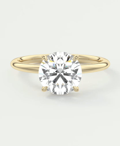 Aurora Round Hidden Halo Ring – Lab Diamond or Moissanite