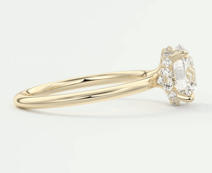 Aurora Round Hidden Halo Ring – Lab Diamond or Moissanite