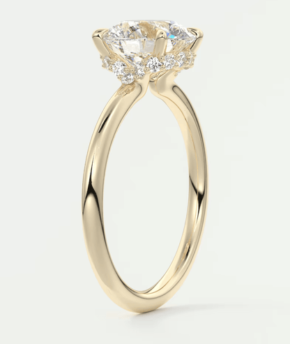 Aurora Round Hidden Halo Ring – Lab Diamond or Moissanite