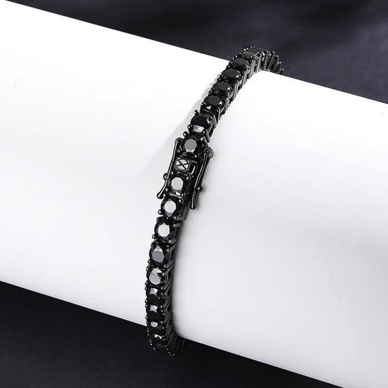 Black Moissanite Tennis Bracelet – 18K Black Gold Plated Silver