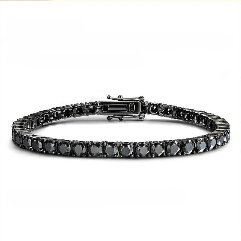 Black Moissanite Tennis Bracelet – 18K Black Gold Plated Silver