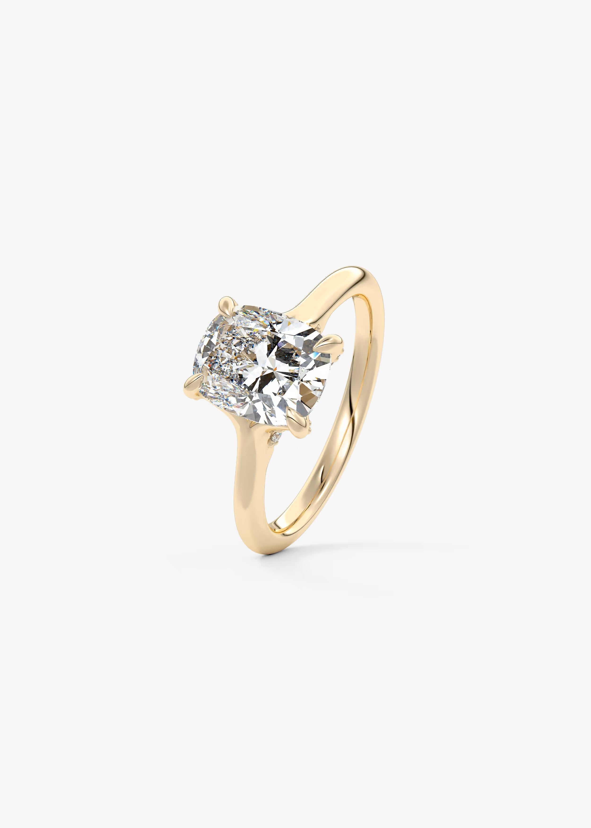 Cassia – Cushion Solitaire with Hidden Pavé