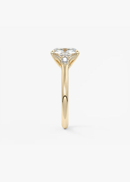 Cassia – Cushion Trilogy with Pear Side Stones