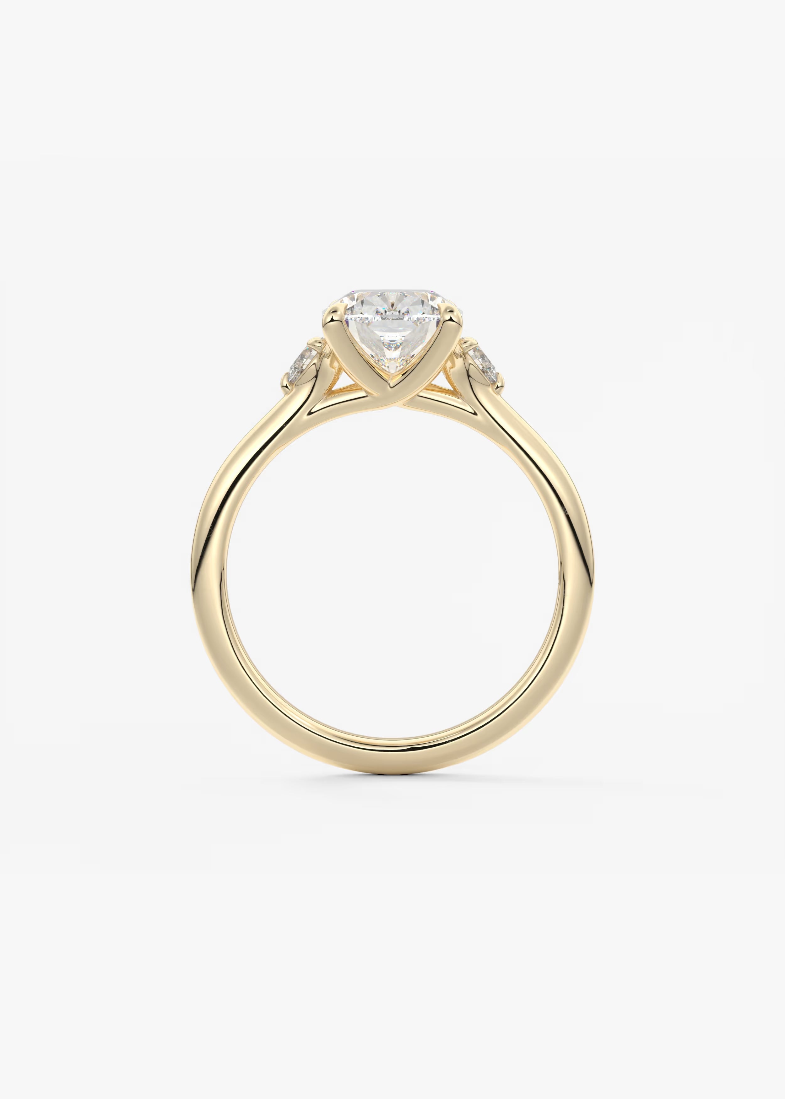 Cassia – Cushion Trilogy with Pear Side Stones