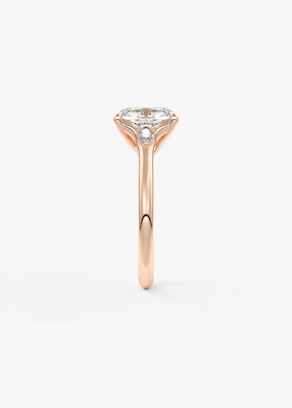 Cassia – Cushion Trilogy with Pear Side Stones