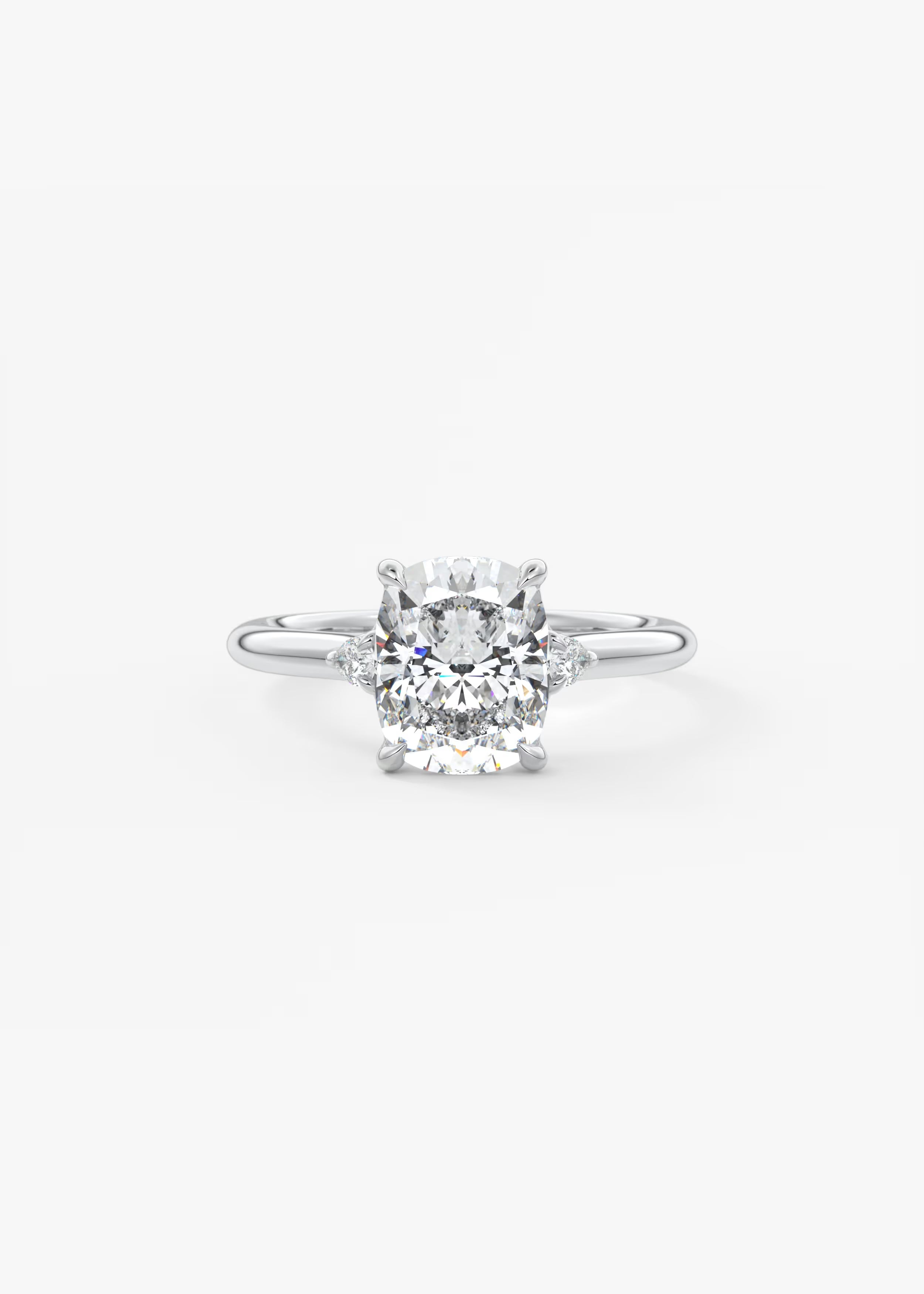 Cassia – Cushion Trilogy with Pear Side Stones