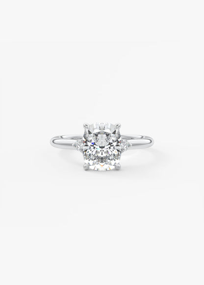 Cassia – Cushion Trilogy with Pear Side Stones