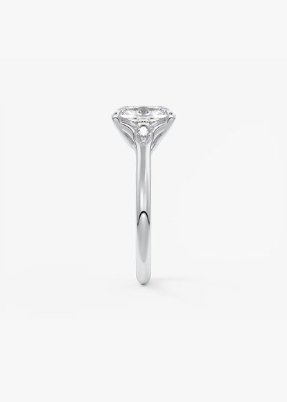 Cassia – Cushion Trilogy with Pear Side Stones