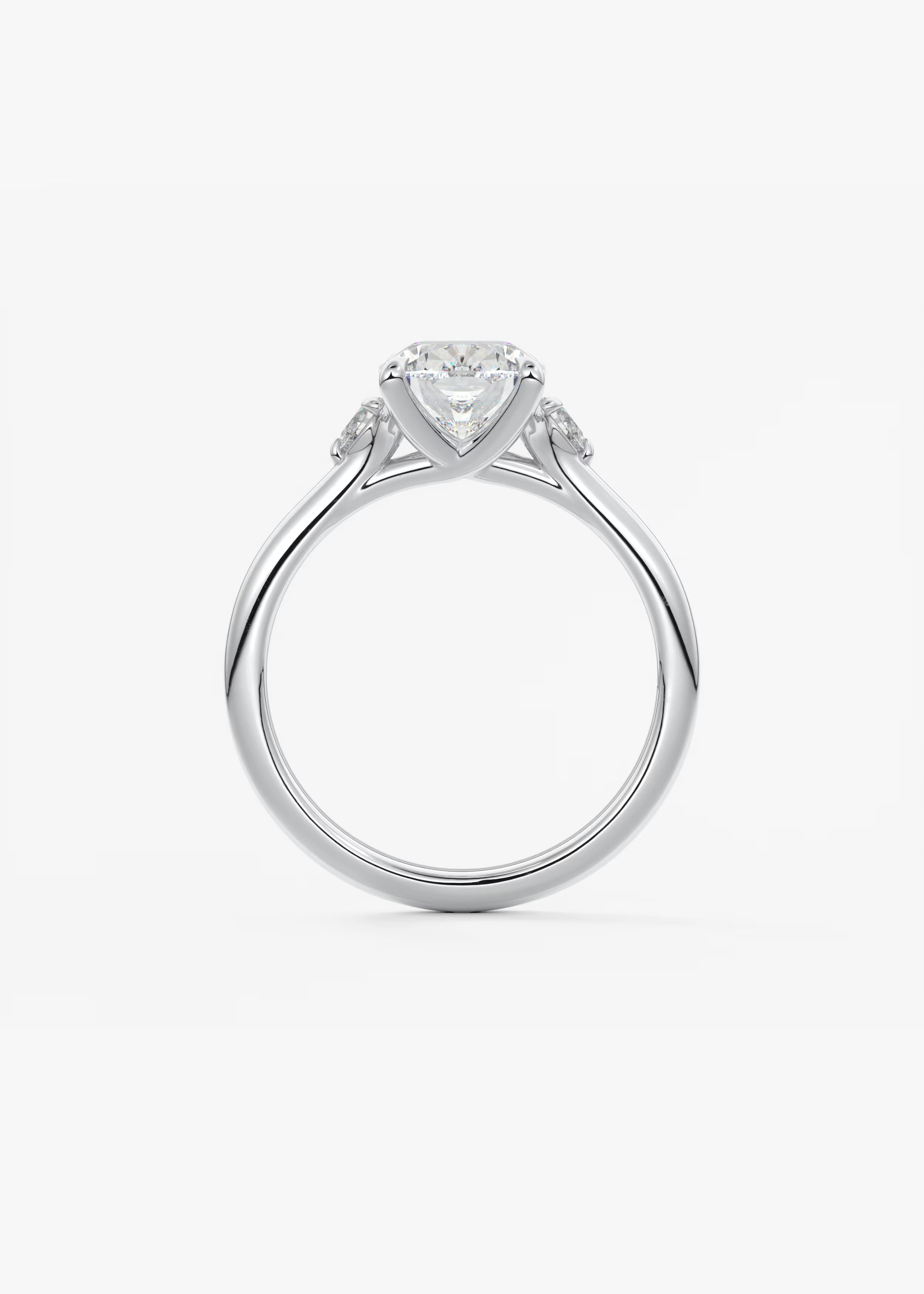 Cassia – Cushion Trilogy with Pear Side Stones