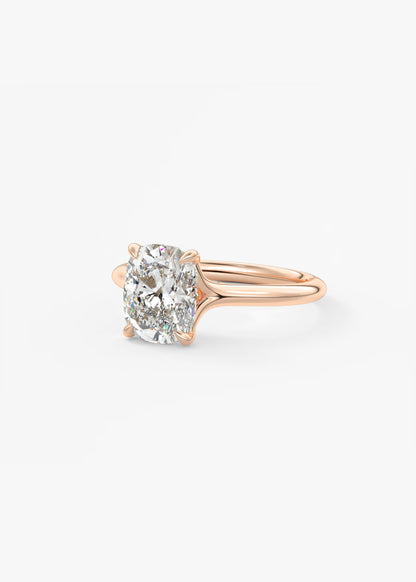 Cassia – Elongated Cushion Solitaire Engagement Ring