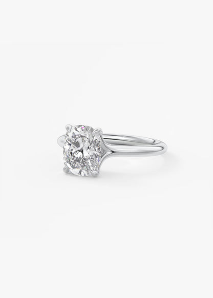 Cassia – Elongated Cushion Solitaire Engagement Ring
