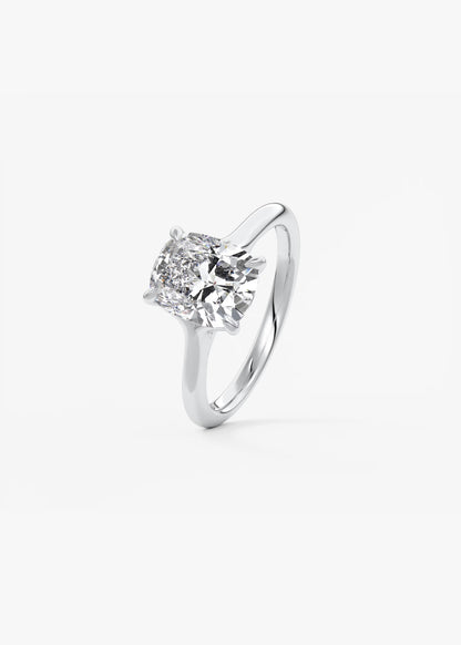 Cassia – Elongated Cushion Solitaire Engagement Ring