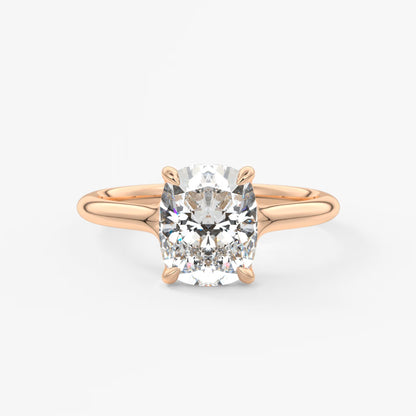 Cassia – elongated cushion solitaire engagement ring