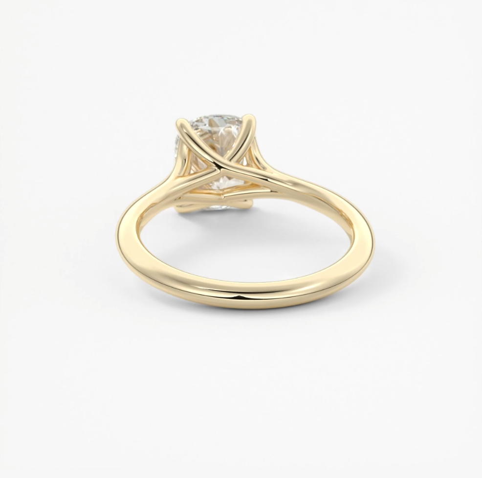 Cassia – elongated cushion solitaire engagement ring
