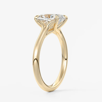 Cassia – elongated cushion solitaire engagement ring