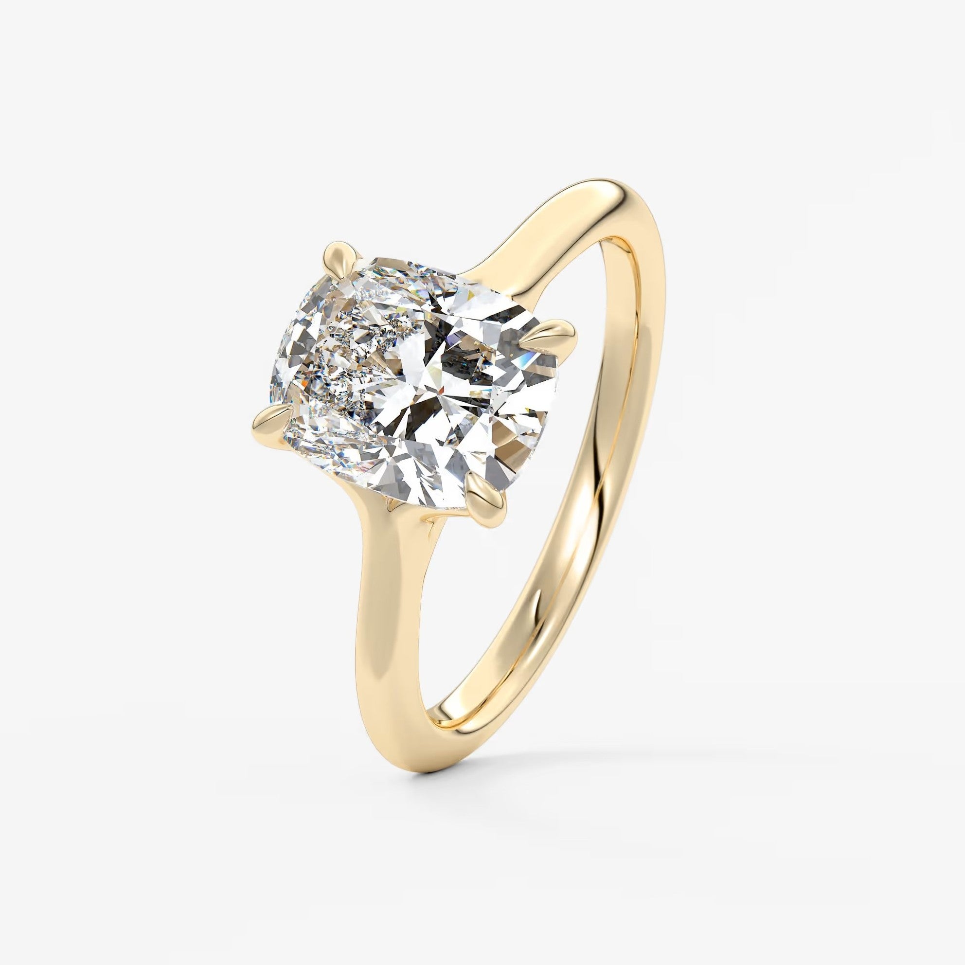 Cassia – elongated cushion solitaire engagement ring