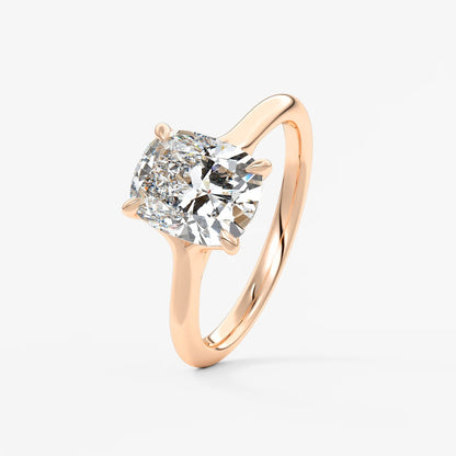 Cassia – elongated cushion solitaire engagement ring