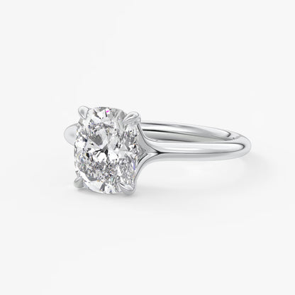 Cassia – elongated cushion solitaire engagement ring