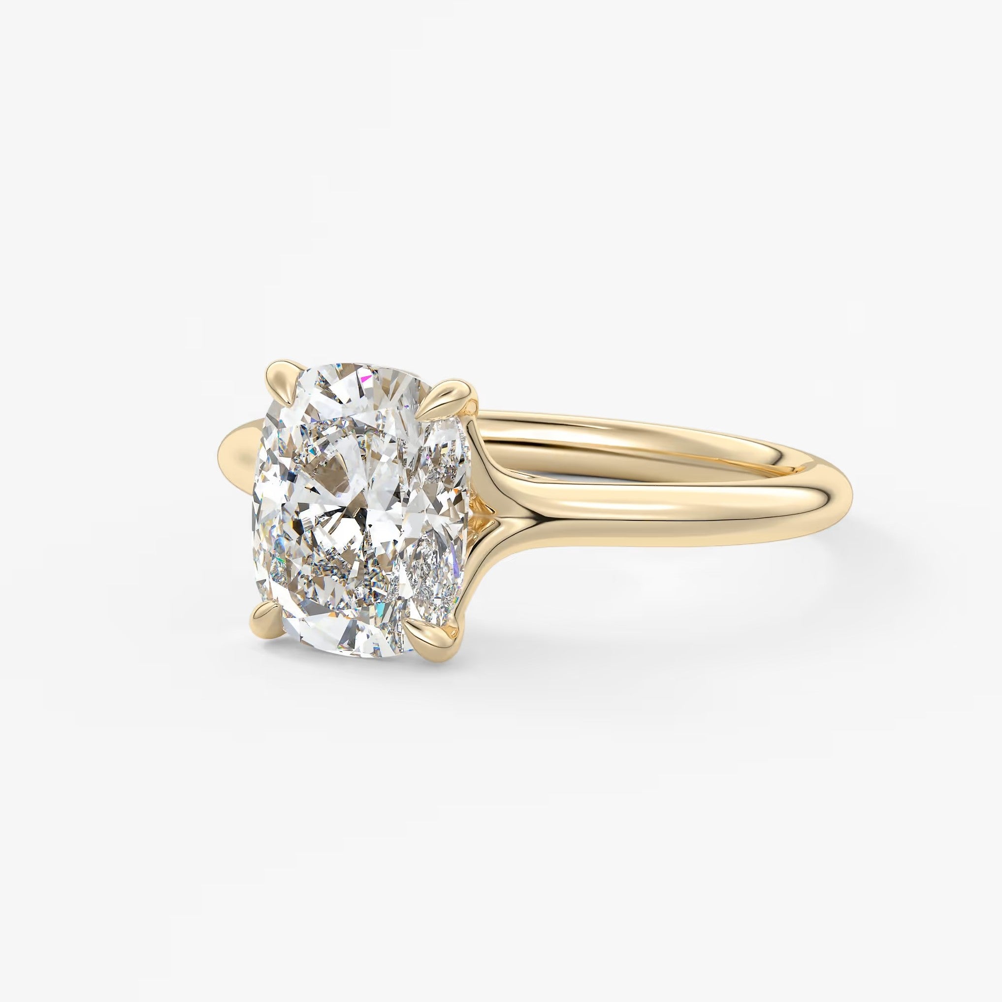 Cassia – elongated cushion solitaire engagement ring