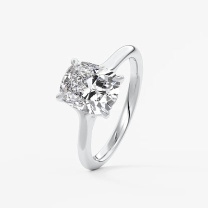 Cassia – elongated cushion solitaire engagement ring